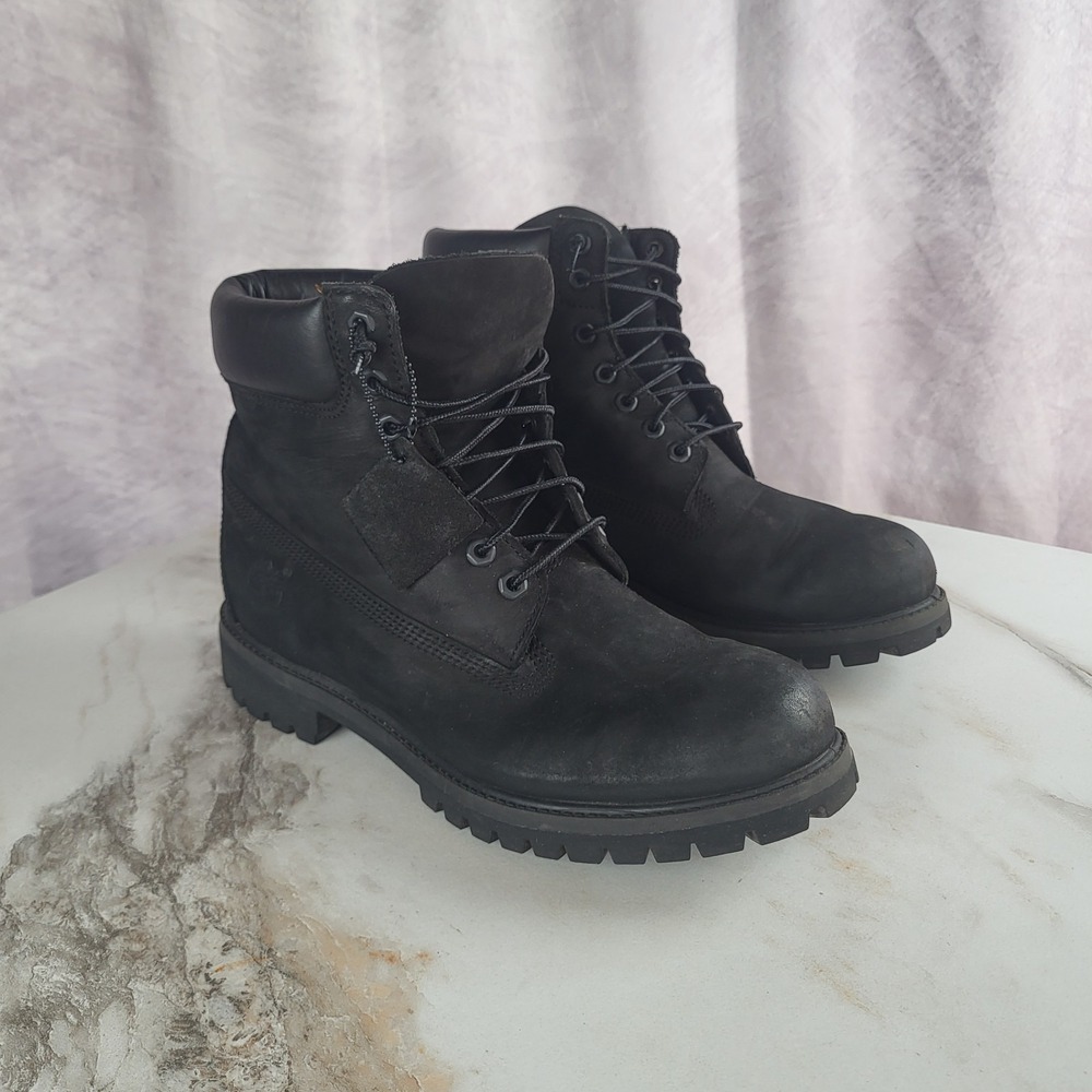 Timberland Premium 6" Waterproof Boot Black Nubuck Size 10 Men's